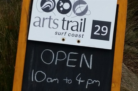 Sign outside Arts Trail venue
