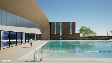 artist's rendering of the proposed outdoor pool