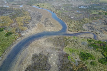 Karaaf wetlands - aerial of mullet creek