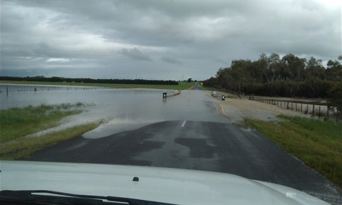 Flooding over Cressy Rd