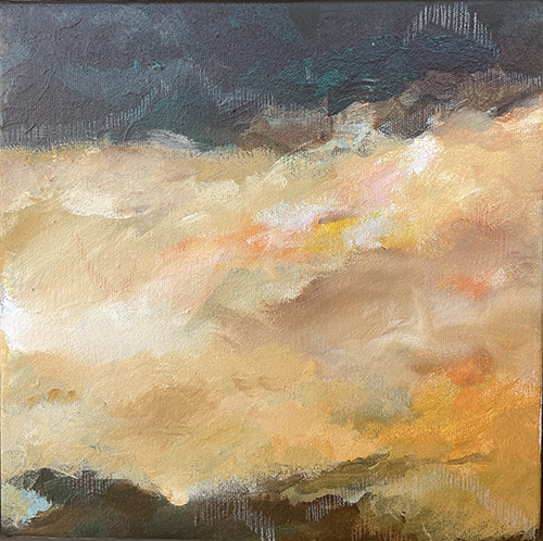 Luisa Gioffre-Suzuki - In the distance - Acrylic and pencil atmospheric canvas of memory-like landscape..jpg