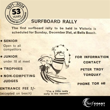 First Surfboard Rally poster 1961