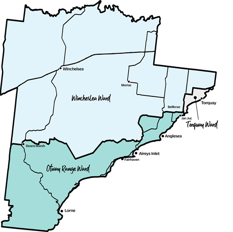 Surf Coast Shire Ward Boundaries